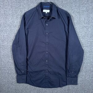 Teddy Stratford Shirt Mens 5 XL Black Long Sleeve Button Zip Fit Cotton